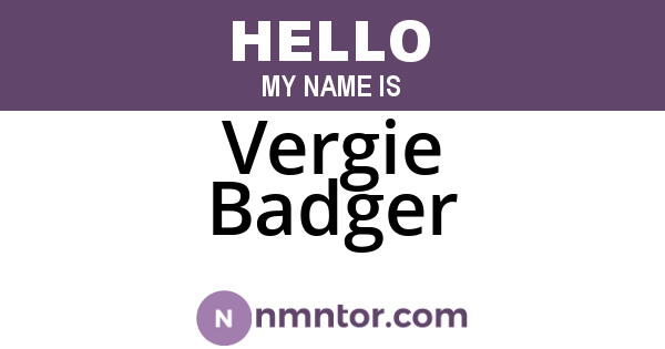 Vergie Badger