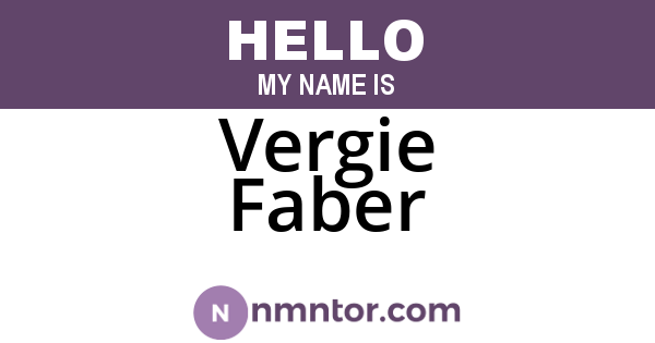 Vergie Faber