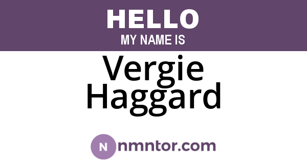 Vergie Haggard