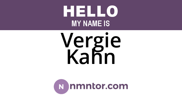 Vergie Kahn