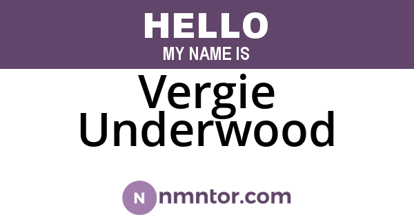 Vergie Underwood