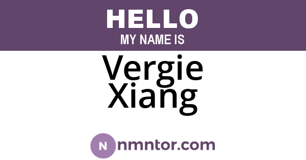 Vergie Xiang