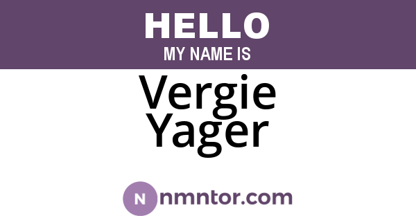 Vergie Yager