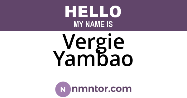 Vergie Yambao