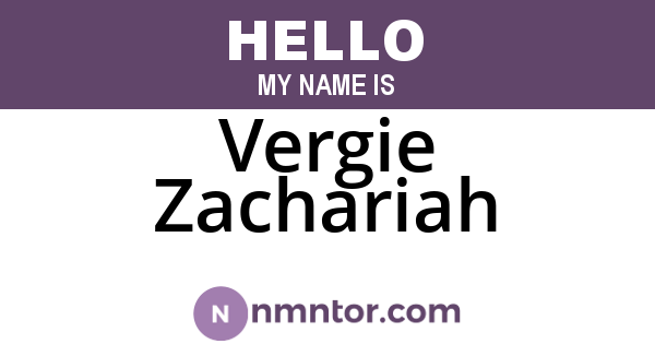 Vergie Zachariah