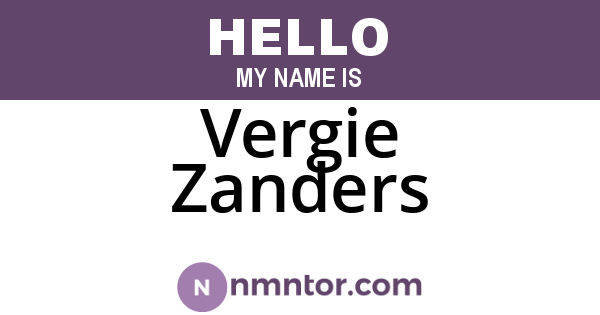 Vergie Zanders