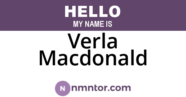 Verla Macdonald
