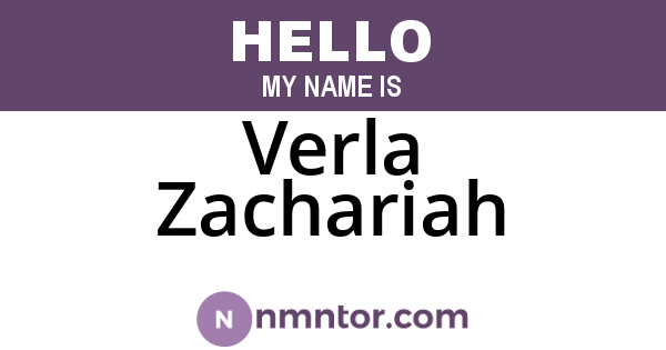 Verla Zachariah