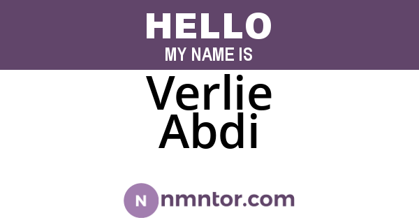 Verlie Abdi