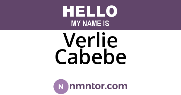 Verlie Cabebe