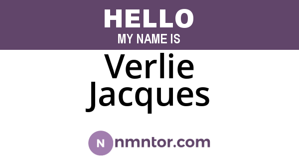 Verlie Jacques