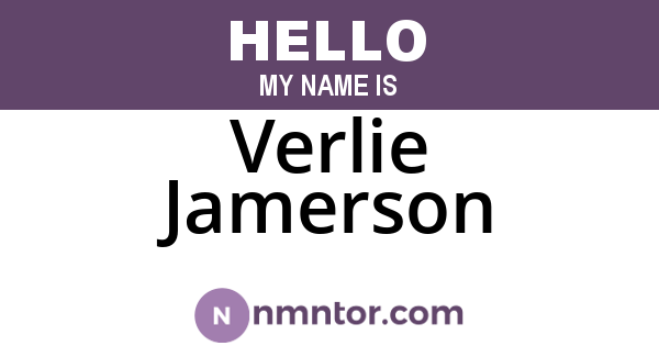 Verlie Jamerson