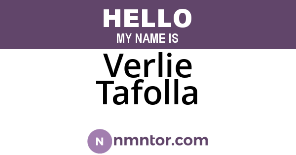 Verlie Tafolla