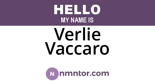 Verlie Vaccaro