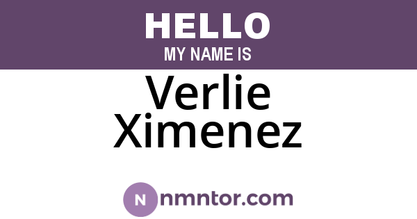 Verlie Ximenez