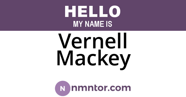 Vernell Mackey