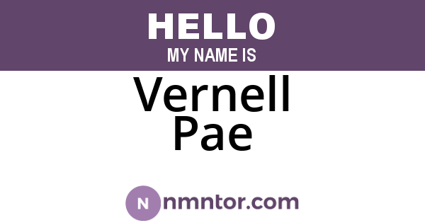 Vernell Pae