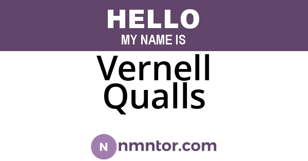 Vernell Qualls