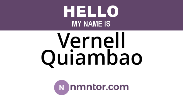 Vernell Quiambao