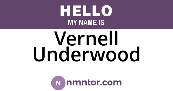 Vernell Underwood