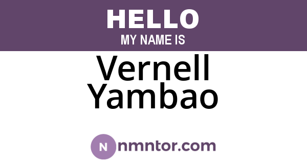 Vernell Yambao