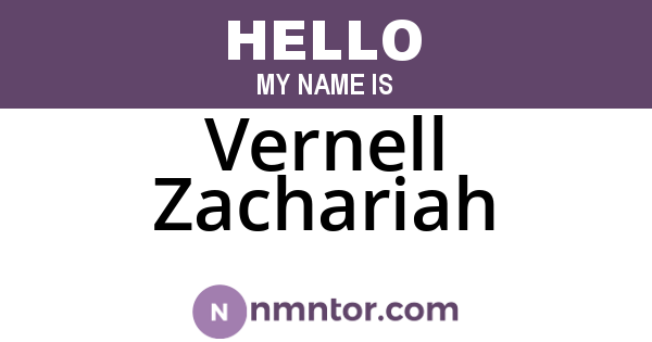 Vernell Zachariah