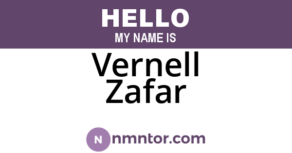 Vernell Zafar