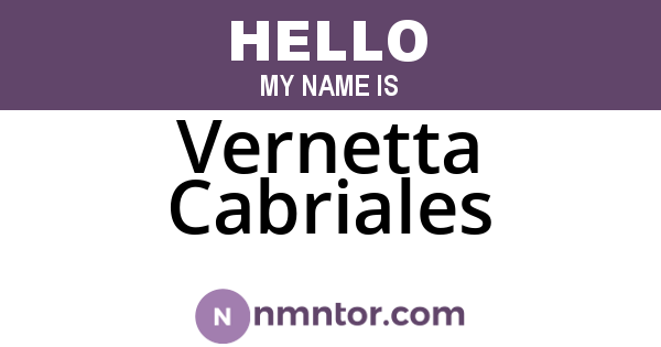 Vernetta Cabriales