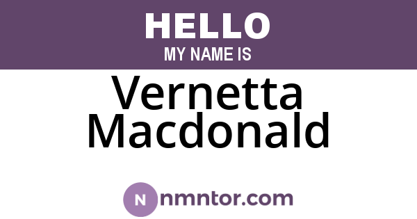 Vernetta Macdonald