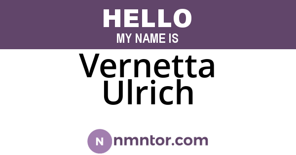 Vernetta Ulrich