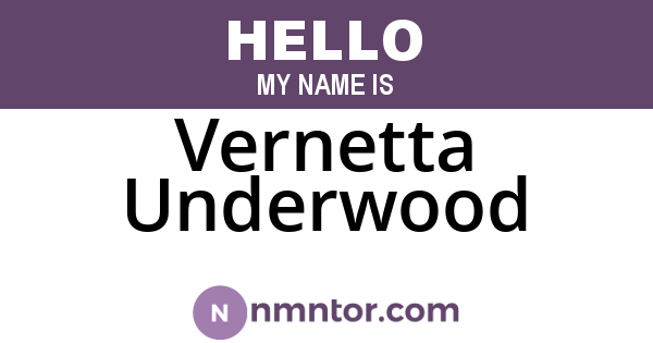 Vernetta Underwood