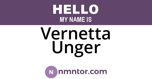 Vernetta Unger