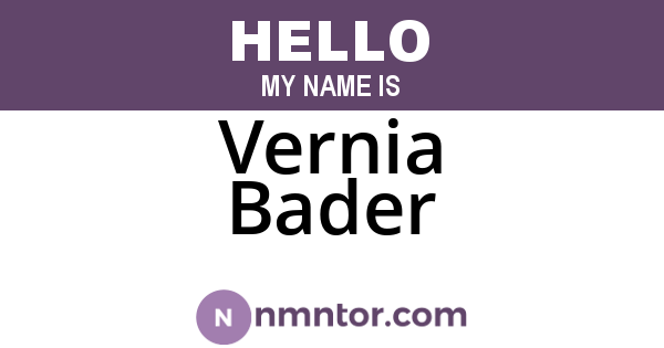 Vernia Bader