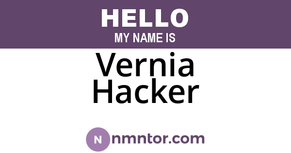 Vernia Hacker