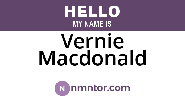Vernie Macdonald