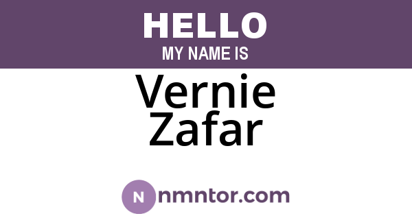 Vernie Zafar