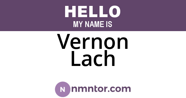Vernon Lach