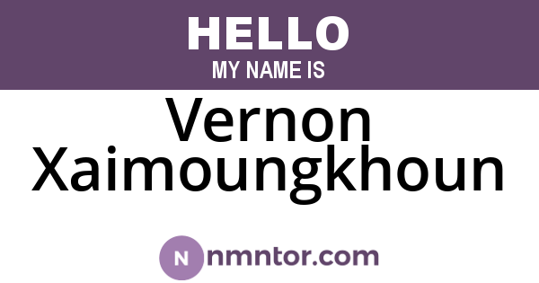 Vernon Xaimoungkhoun