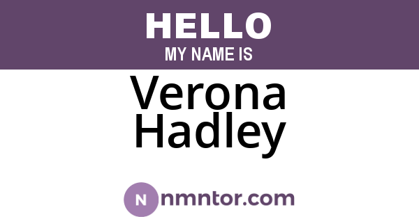 Verona Hadley