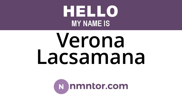 Verona Lacsamana