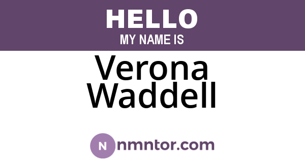 Verona Waddell