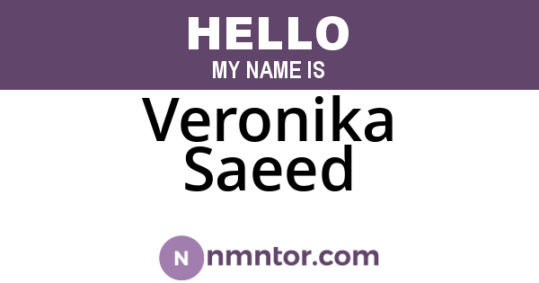 Veronika Saeed