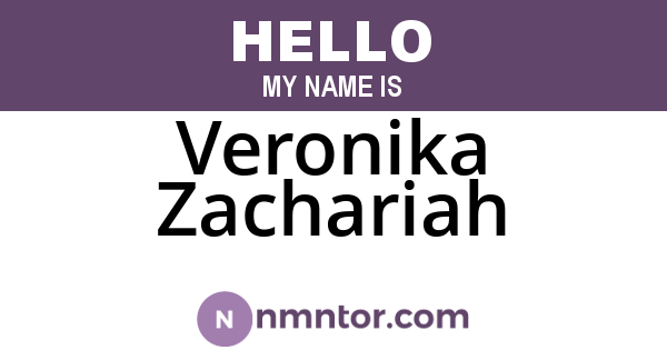 Veronika Zachariah