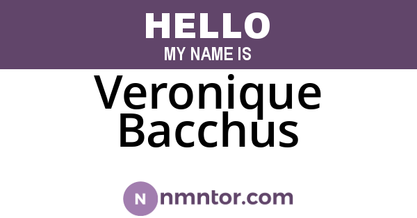 Veronique Bacchus