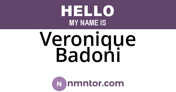Veronique Badoni