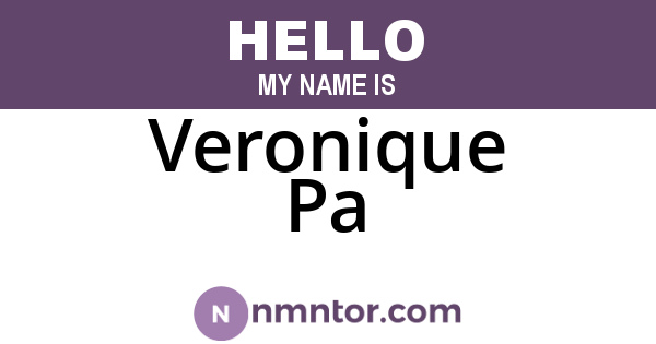 Veronique Pa