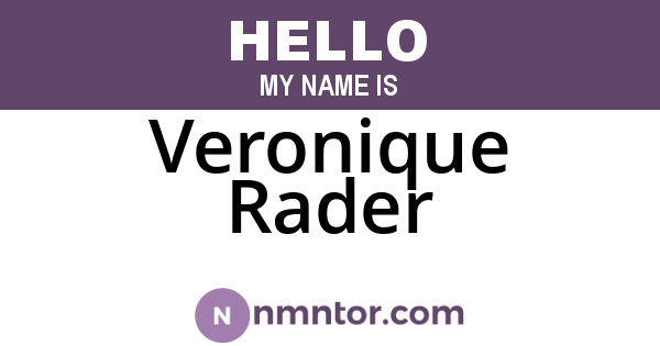Veronique Rader