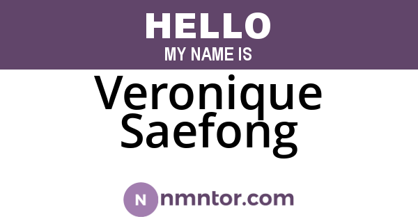 Veronique Saefong