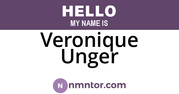 Veronique Unger