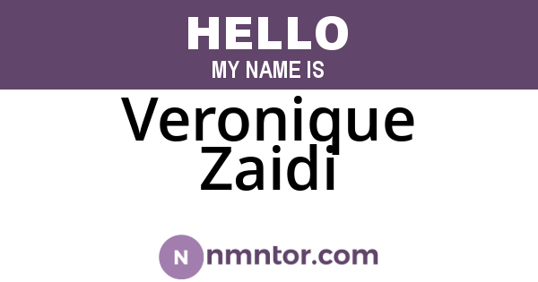 Veronique Zaidi